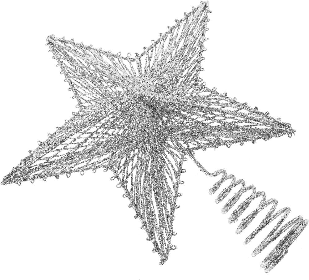 Sparkling Silver Star Christmas Tree Top