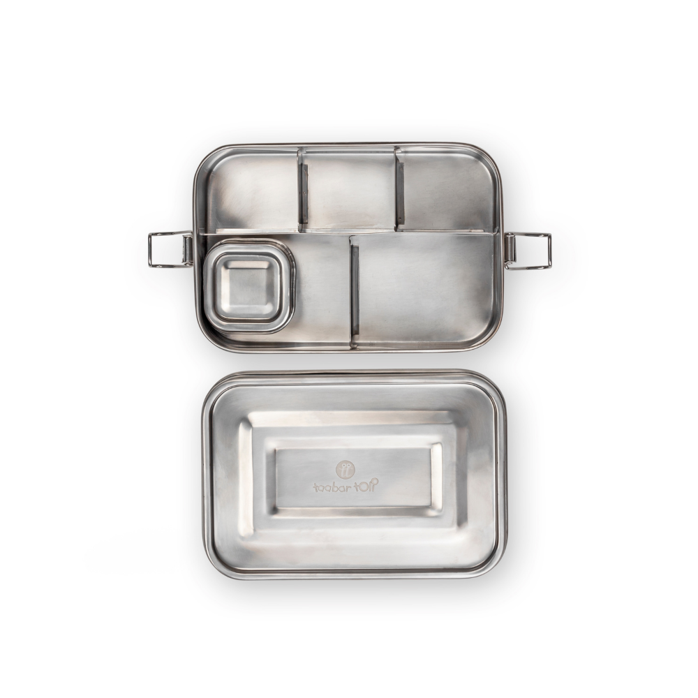 Stainless Steel 5 Section Bento Lunch Box With Dip Container