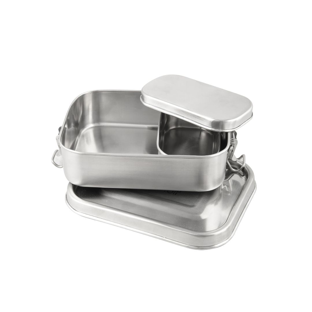 Stainless Steel Lunch Box With Steel Container With Cover And Napkin