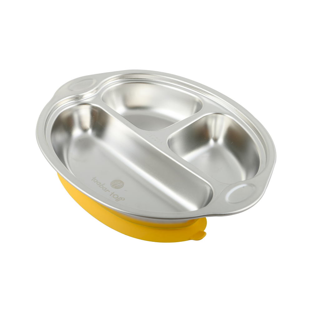 Stainless Steel Monkey  Lunch Plate With Silicone Suction