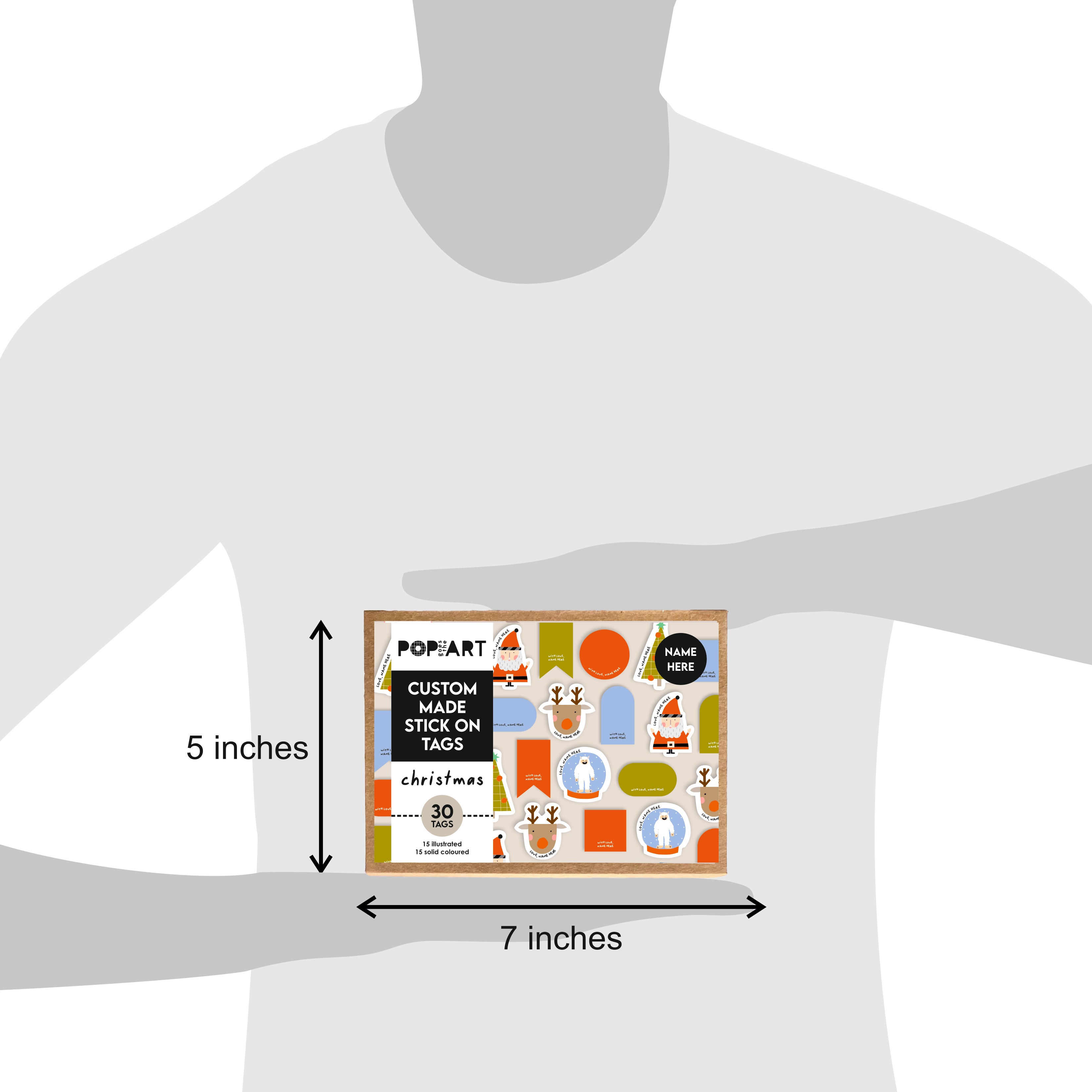 Stick On Tags - Christmas, Pack of 30