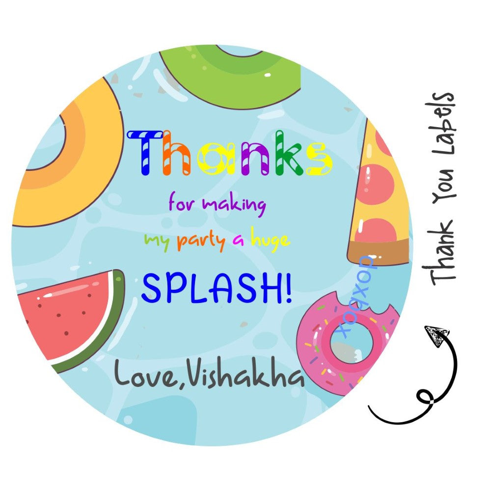 Round Thank You Label - Summer Fruits