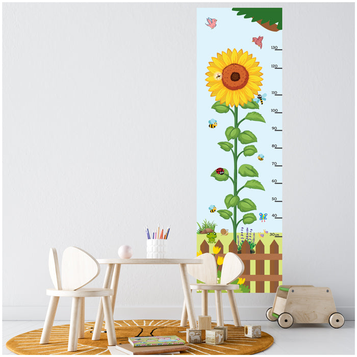 Sunflower Height Chart Wall Stickers For Kids