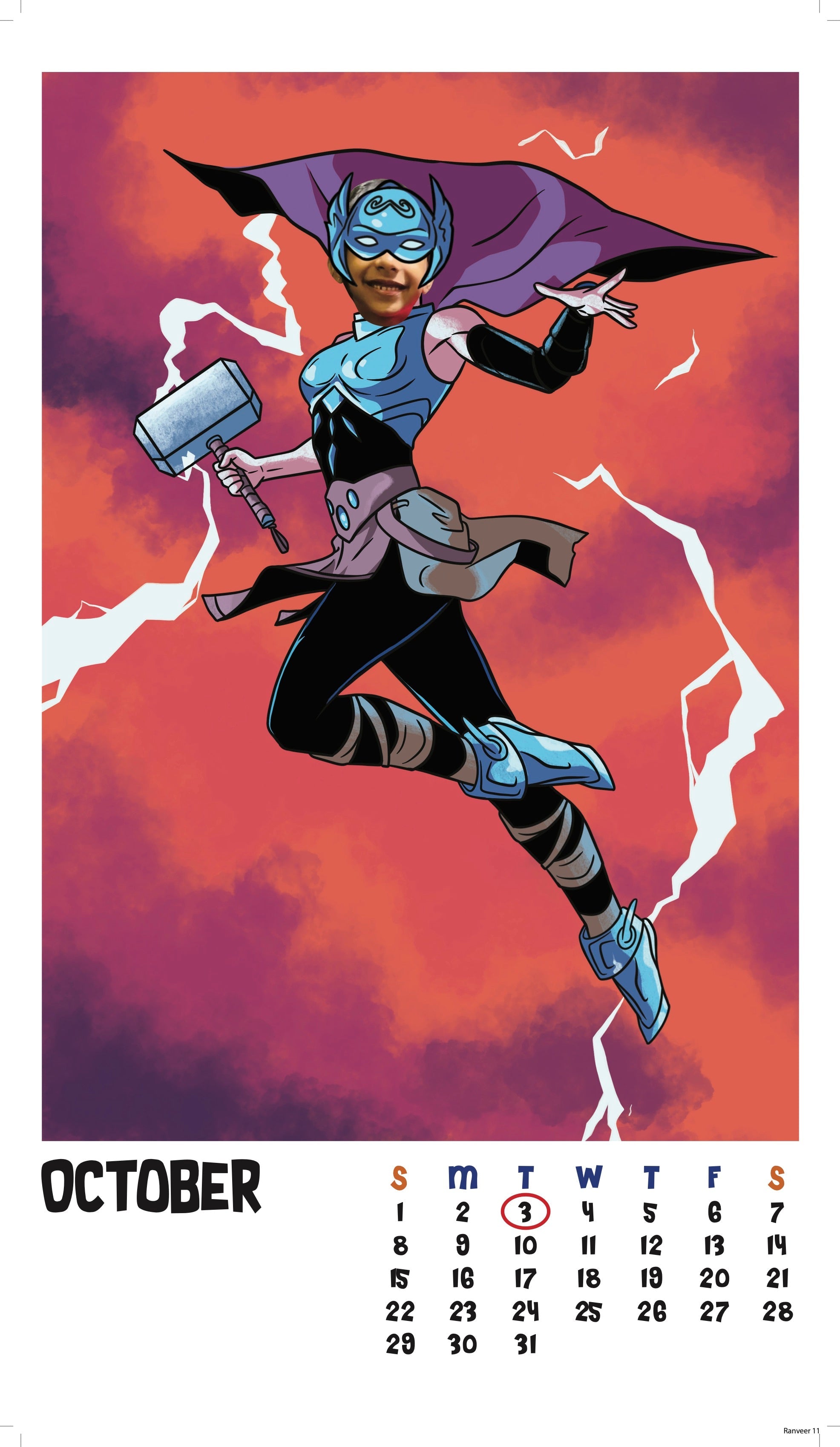 Superhero Calendar - Girls
