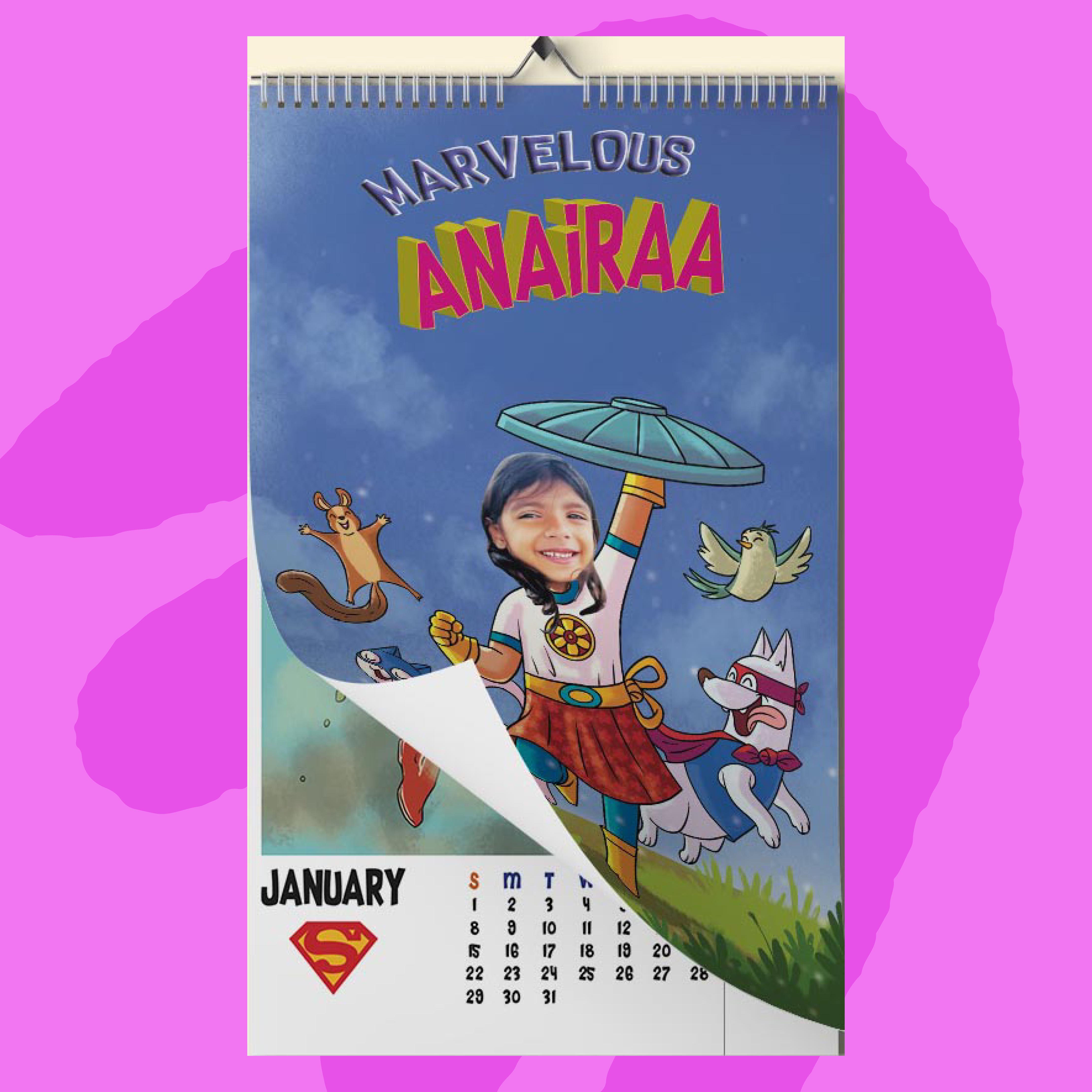 Superhero Calendar - Girls