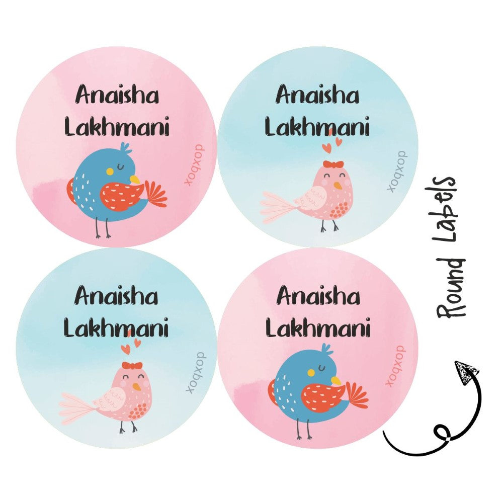 Round Water Proof Label - Sweet Birds