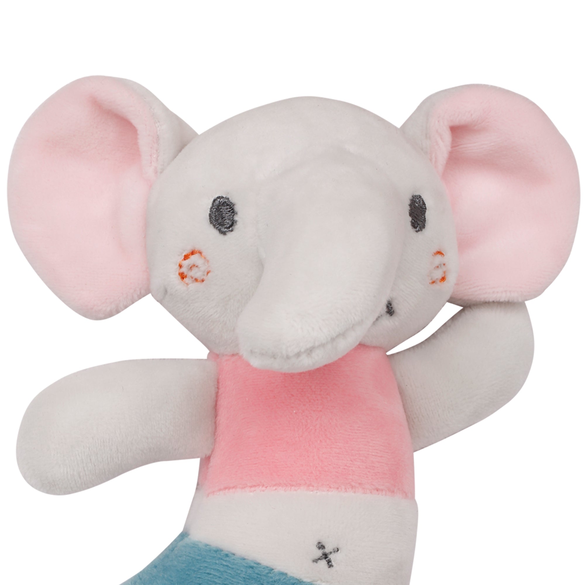 Baby Moo Dancing Elephant White Handheld Rattle Toy