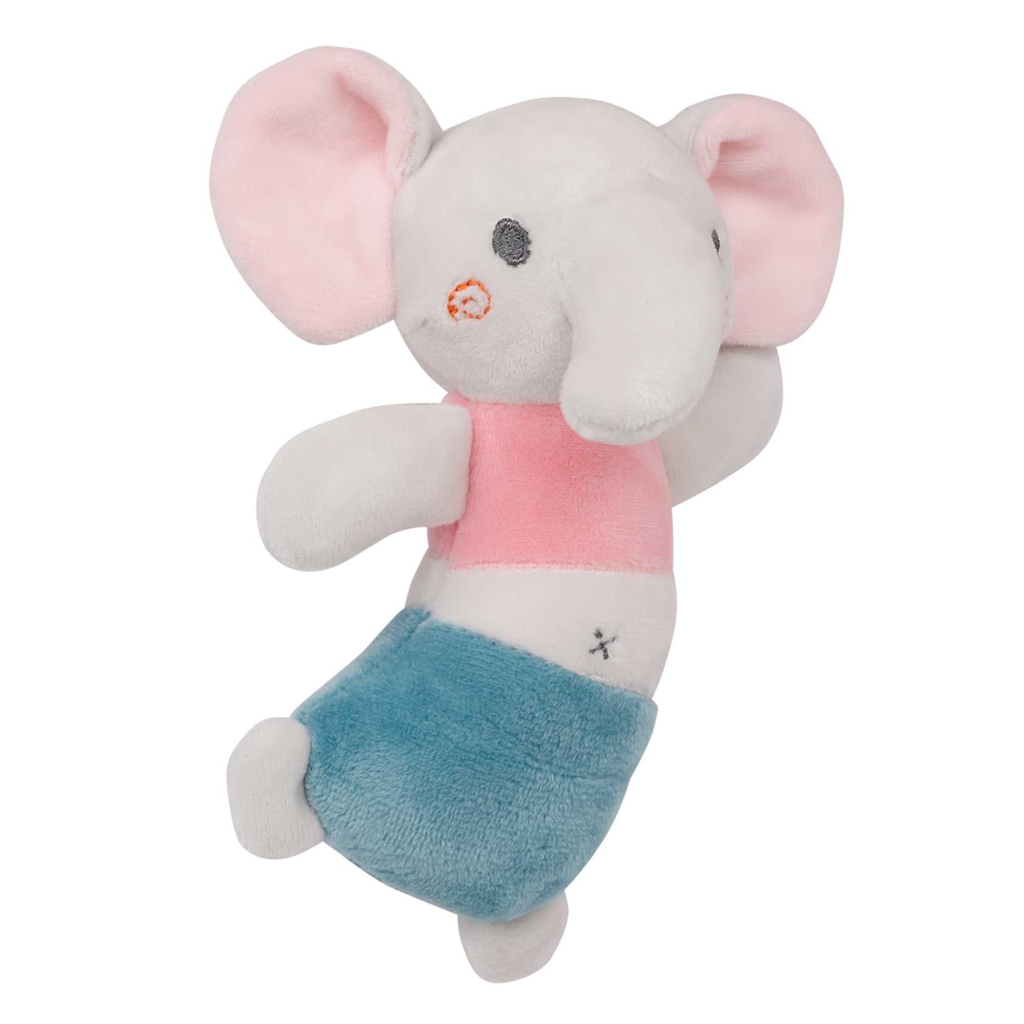 Baby Moo Dancing Elephant White Handheld Rattle Toy