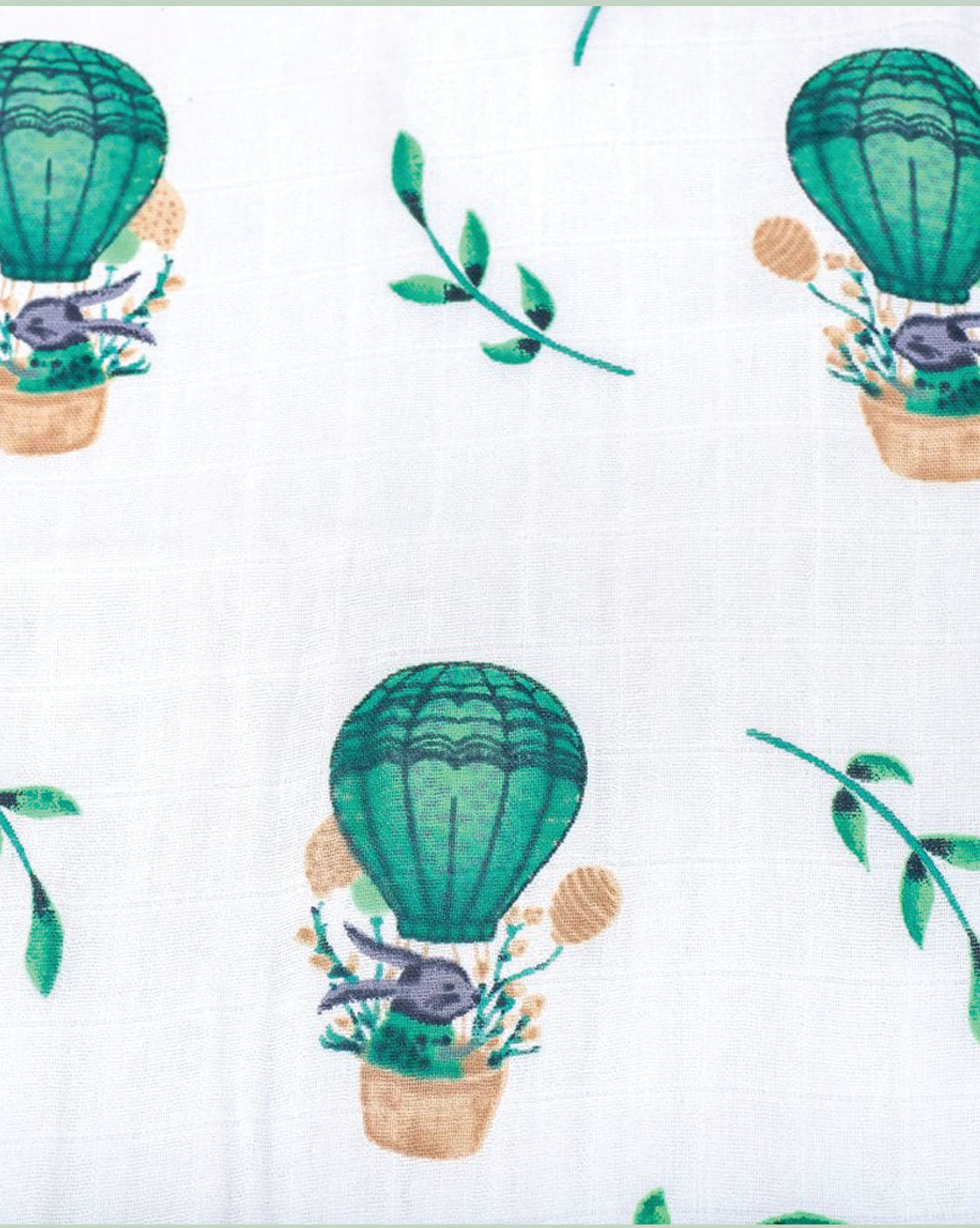 Theoni 100% Organic muslin reversible Snuggle Blankets-Cappadocia Dreams Green