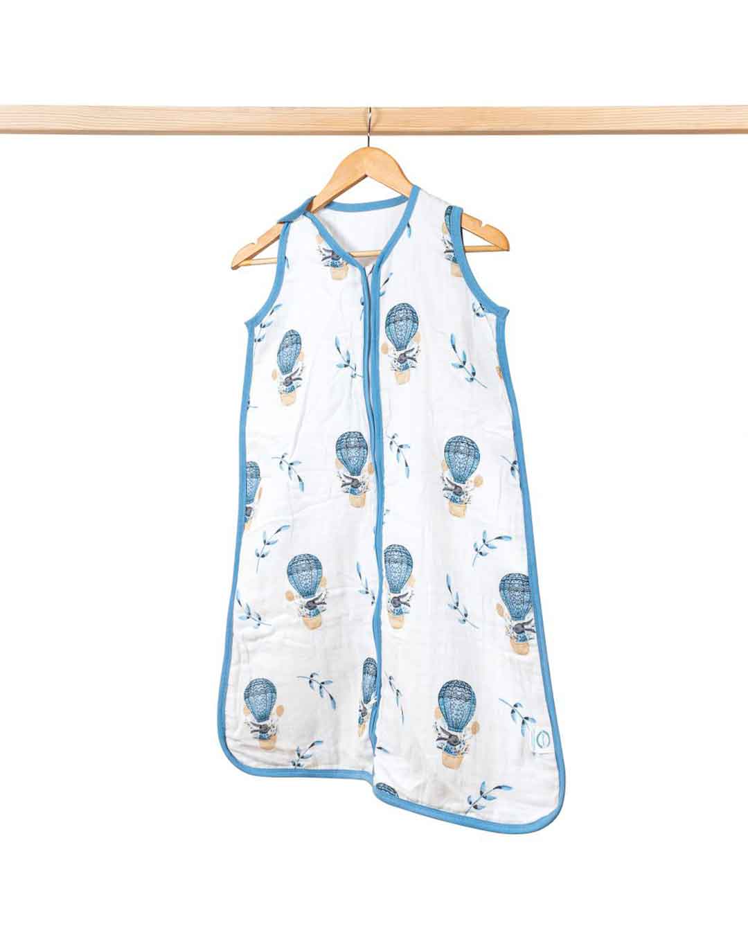 Theoni 100% organic cotton muslin Baby Sleeping Bag – Cappadocia Dreams Blue