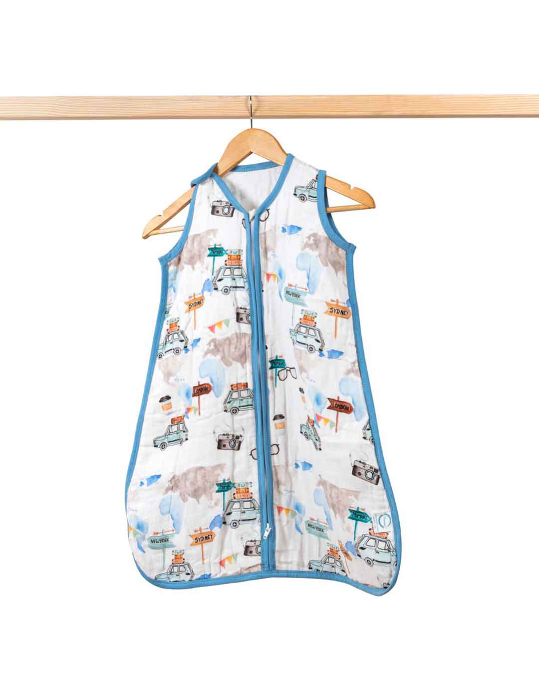 Theoni 100% organic cotton muslin Baby Sleeping Bag - Wanderlust Wonders