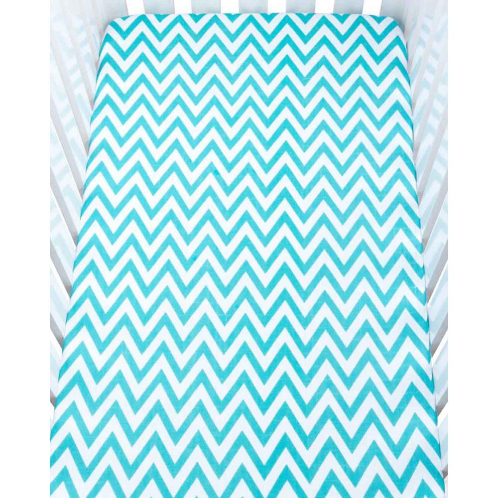 Theoni Chevron Love Fitted Crib Sheet - 100% Organic Cotton Muslin Cot Sheet, Super Soft, Breathable, Smooth, Absorbent, Twill Fabric For Infants, Newborns, Babies & Toddlers