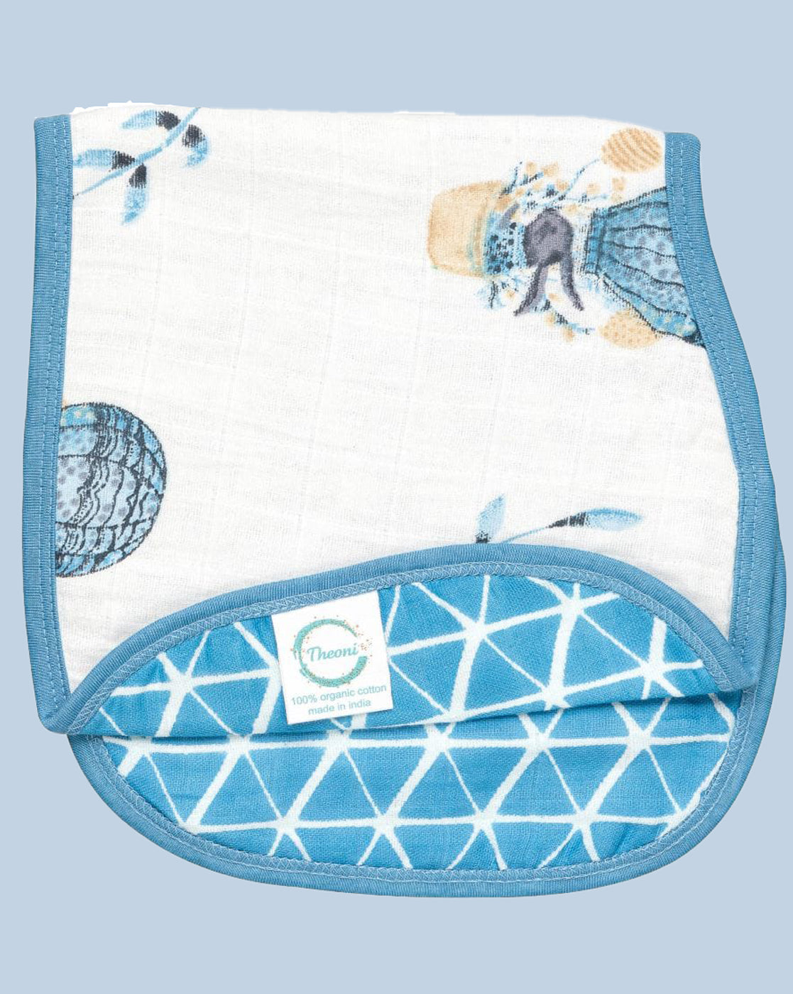 Theoni Organic Muslin 3 Layers Burpy Bib(Set of 2) - Cappadocia Dreams-Blue