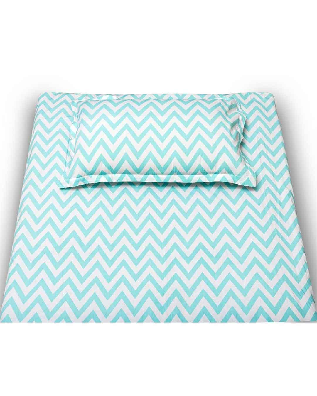 100% Organic Cotton 220-Thread Counts Flat Single Bedsheets -  Chevron Love