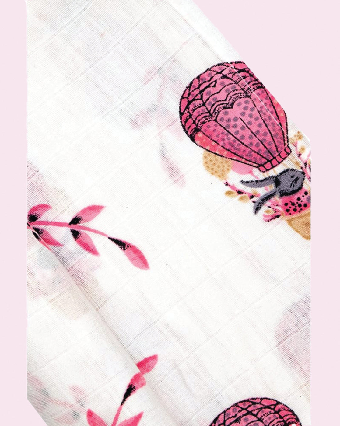 Theoni 100% organic cotton muslin swaddle -Cappadocia Dreams Pink