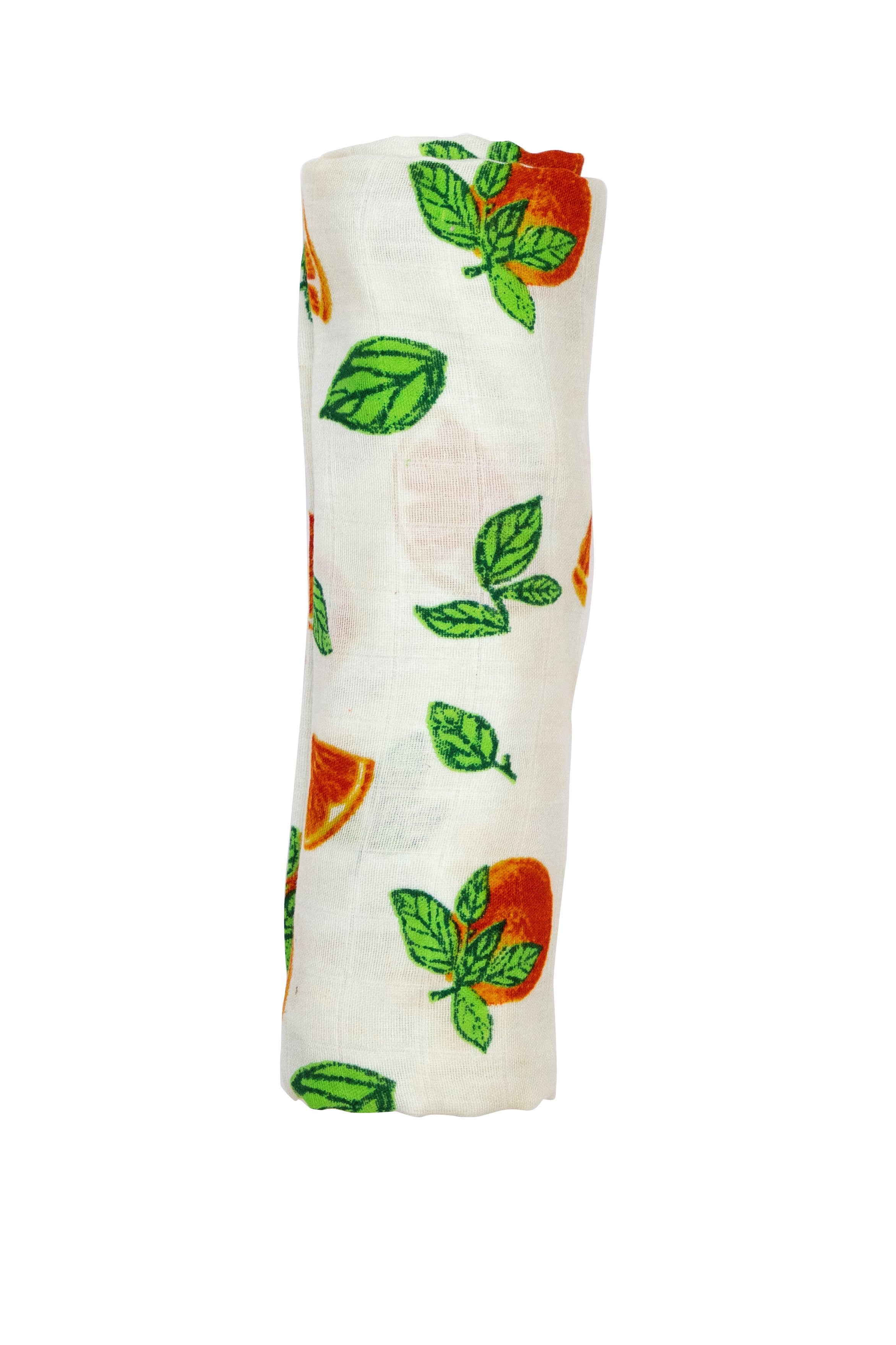 Theoni 100% organic cotton muslin swaddle-Orange Blossoms