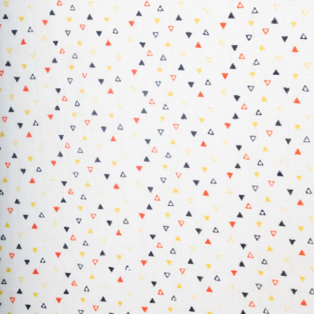 Theoni Triangle Confetti Fitted Crib Sheet - 100% Organic Cotton Muslin Cot Sheet, Super Soft, Breathable, Smooth, Absorbent, Twill Fabric For Infants, Newborns, Babies & Toddlers