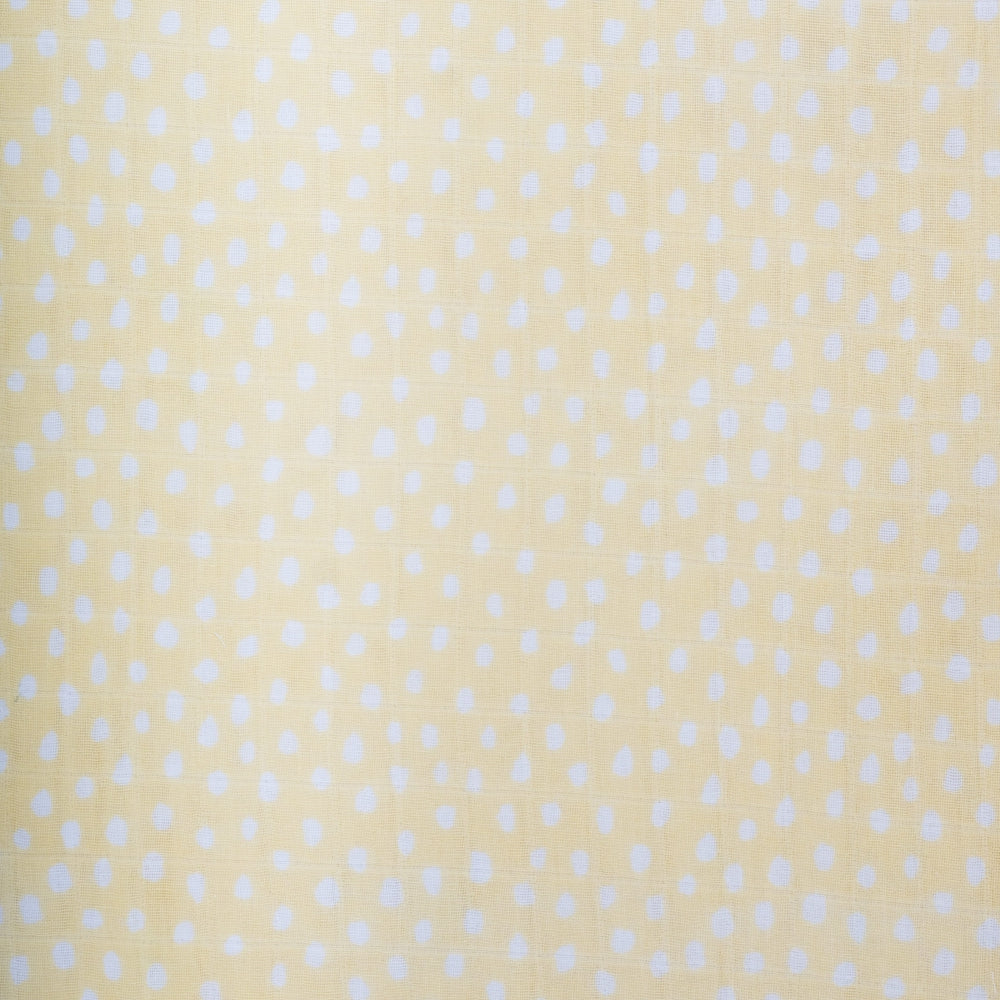 Theoni Sunflower Polka Fitted Crib Sheet - 100% Organic Cotton Muslin Cot Sheet, Super Soft, Breathable, Smooth, Absorbent, Twill Fabric For Infants, Newborns, Babies & Toddlers