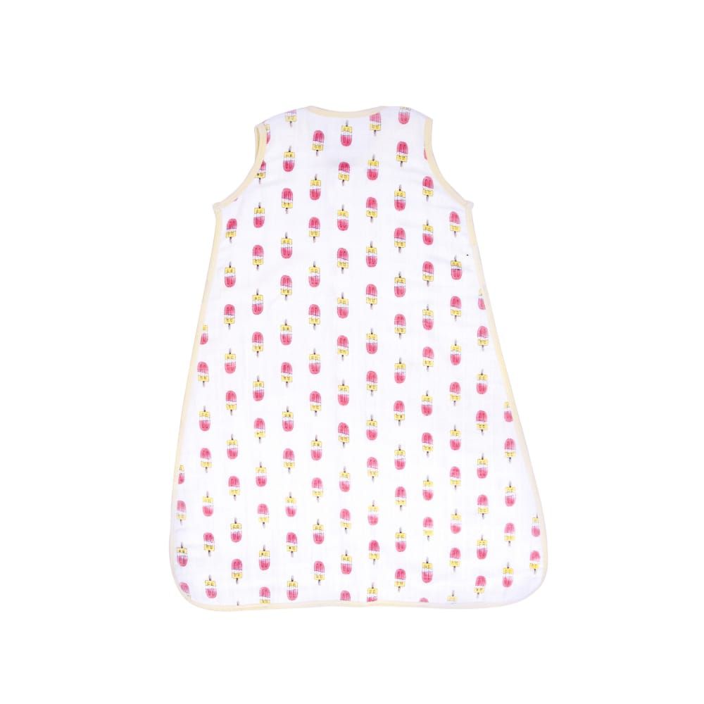 Theoni 100% organic cotton muslin Baby Sleeping Bag - Popsicle Fun Pink