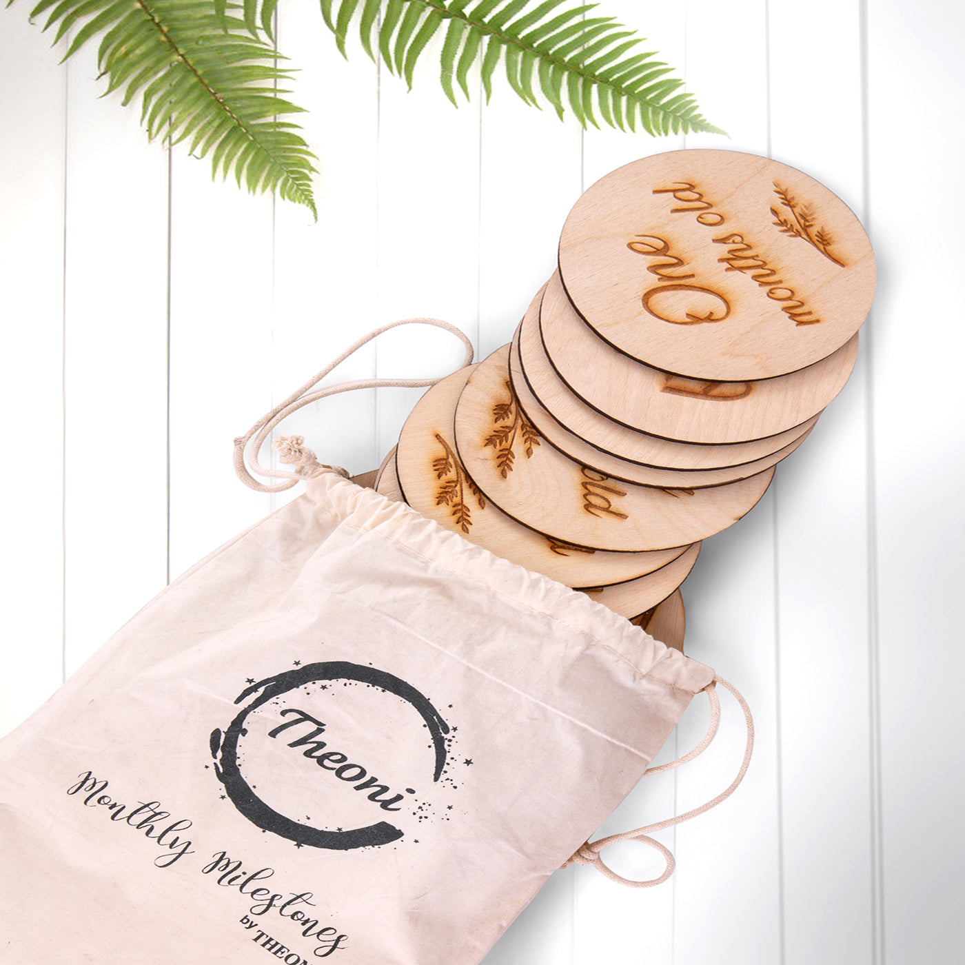 Baby Monthly Photo Props: Classic Wooden Monthly Milestone Card Discs From Newborn To 1 Year, Wooden Baby Photoshoot Props For Baby Girl Or Baby Boy Newborn Gifts 13 Pc