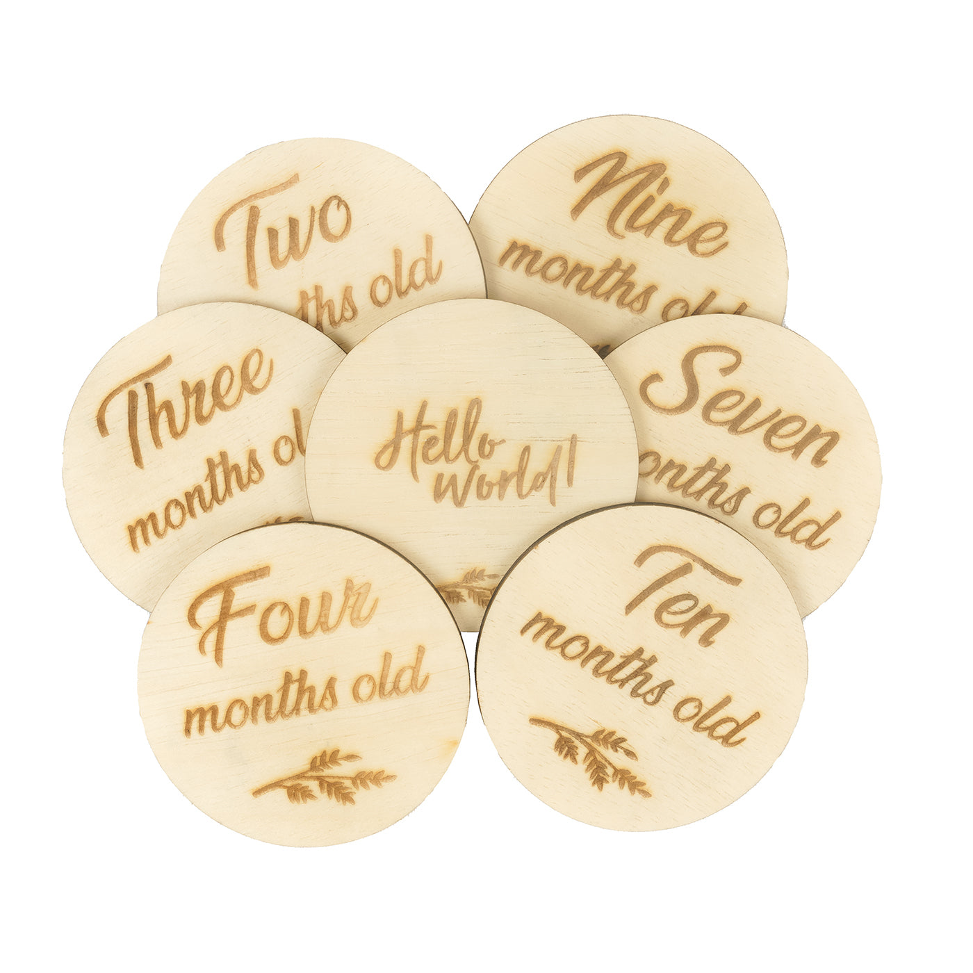 Baby Monthly Photo Props: Classic Wooden Monthly Milestone Card Discs From Newborn To 1 Year, Wooden Baby Photoshoot Props For Baby Girl Or Baby Boy Newborn Gifts 13 Pc