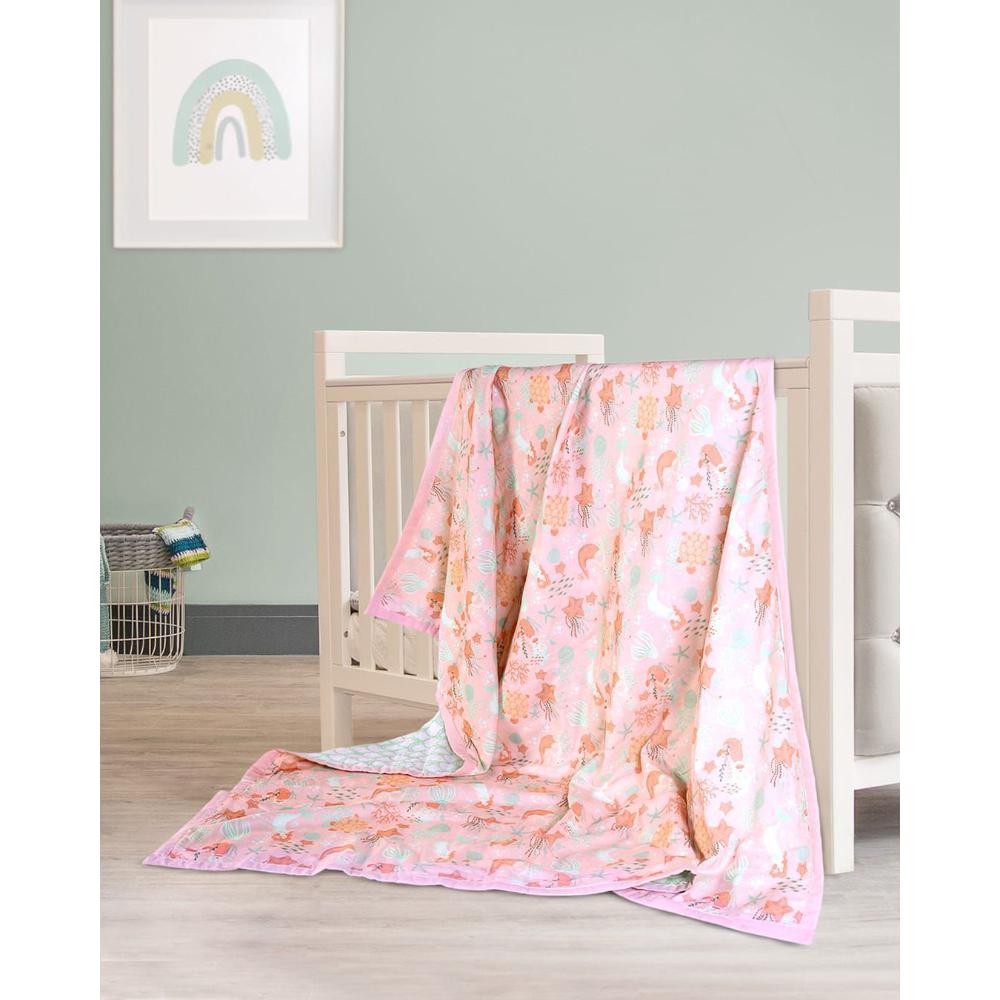 Theoni Organic Cotton Mal Dohar Receiving Blankets –Pearly Mermaid