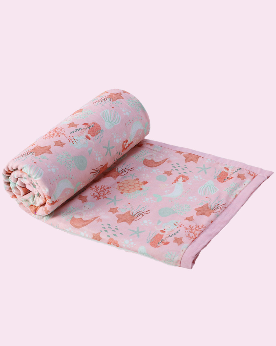 Theoni Organic Cotton Mal Dohar Receiving Blankets –Pearly Mermaid