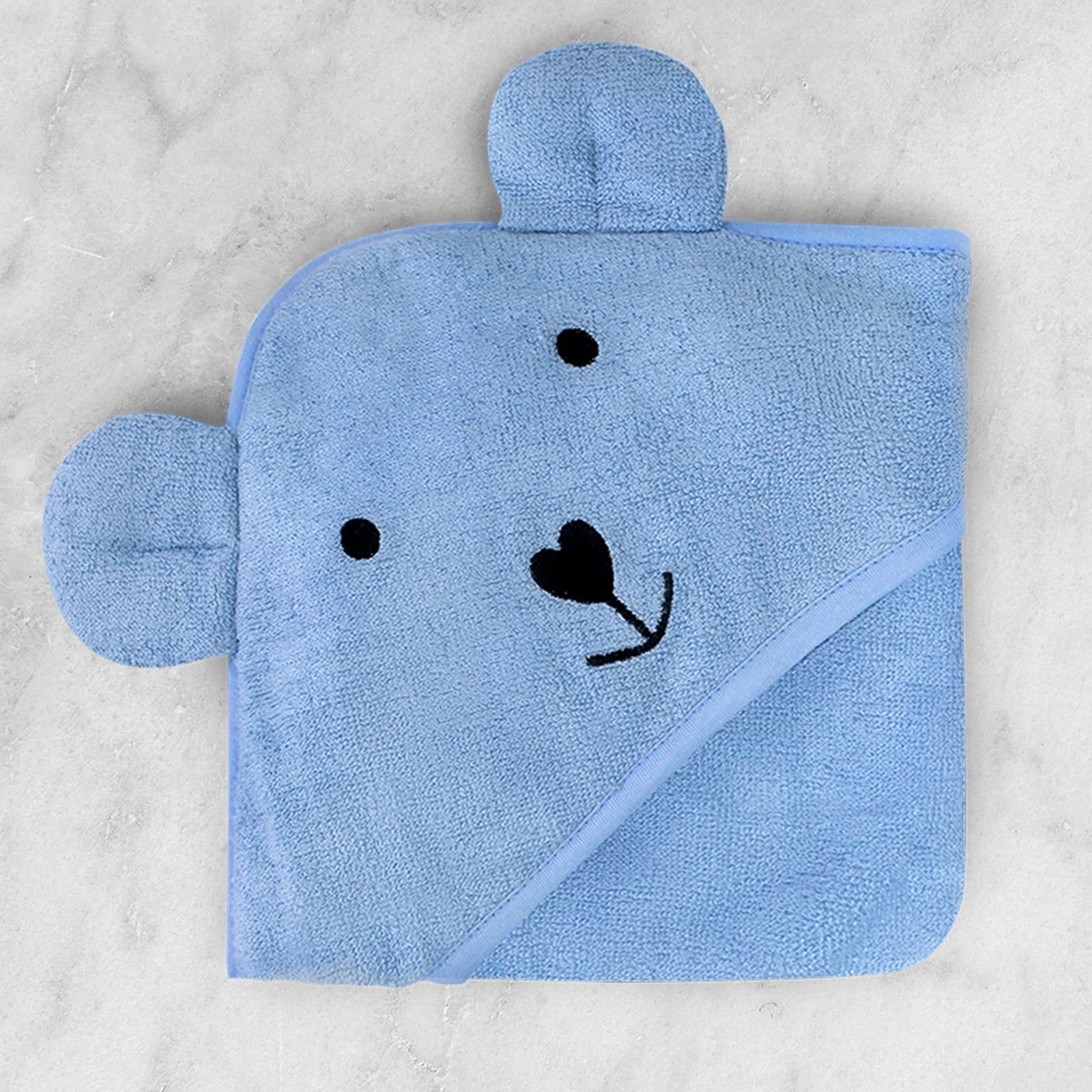 Theoni Bamboo Hooded Baby Towel - Powder blue