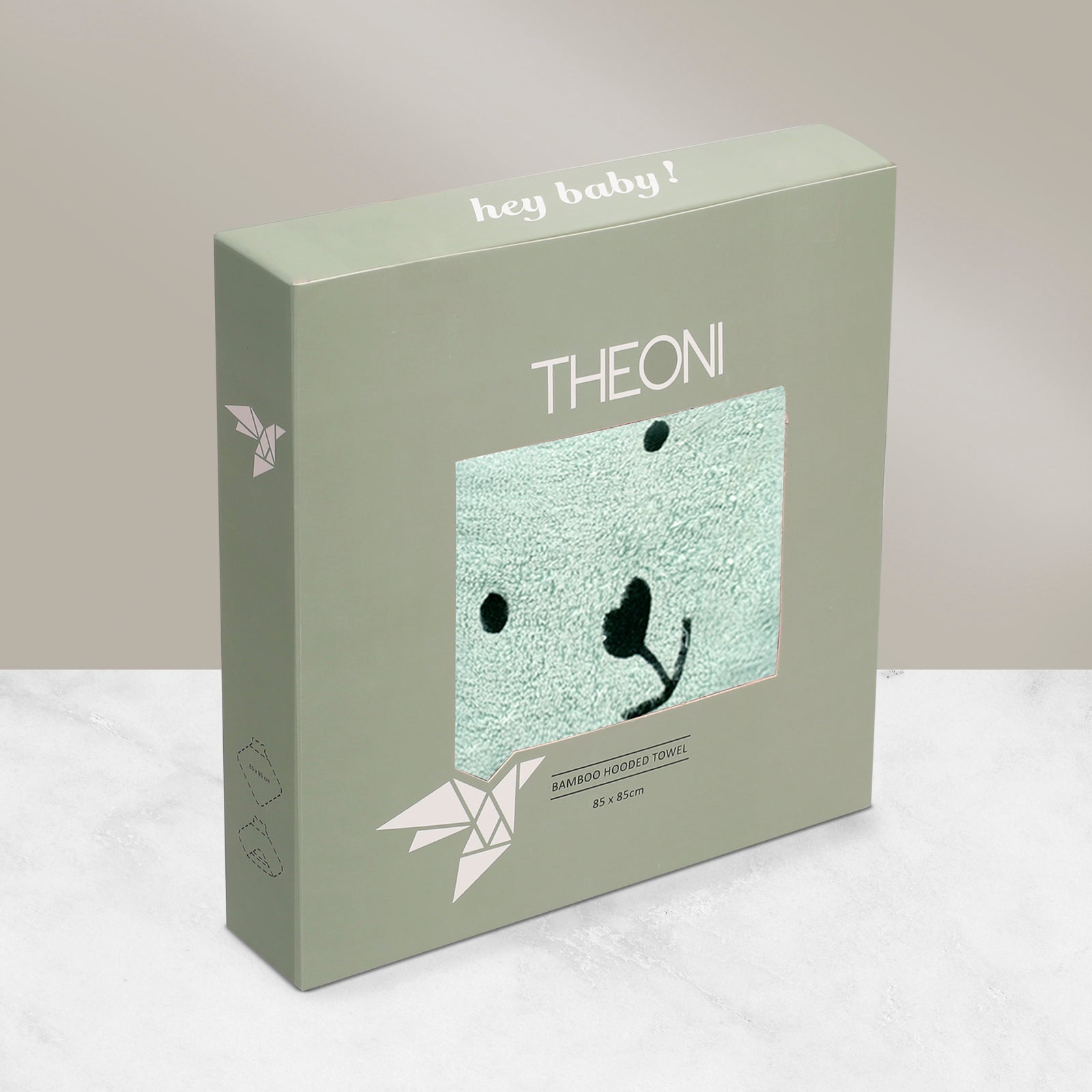 Theoni Bamboo Hooded Baby Towel - Mint green