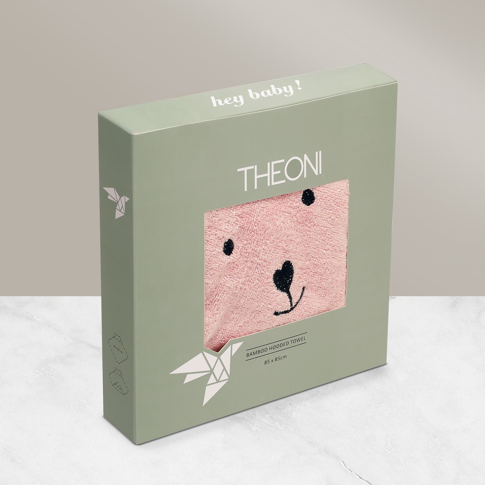 Theoni Bamboo Hooded Baby Towel - Peach