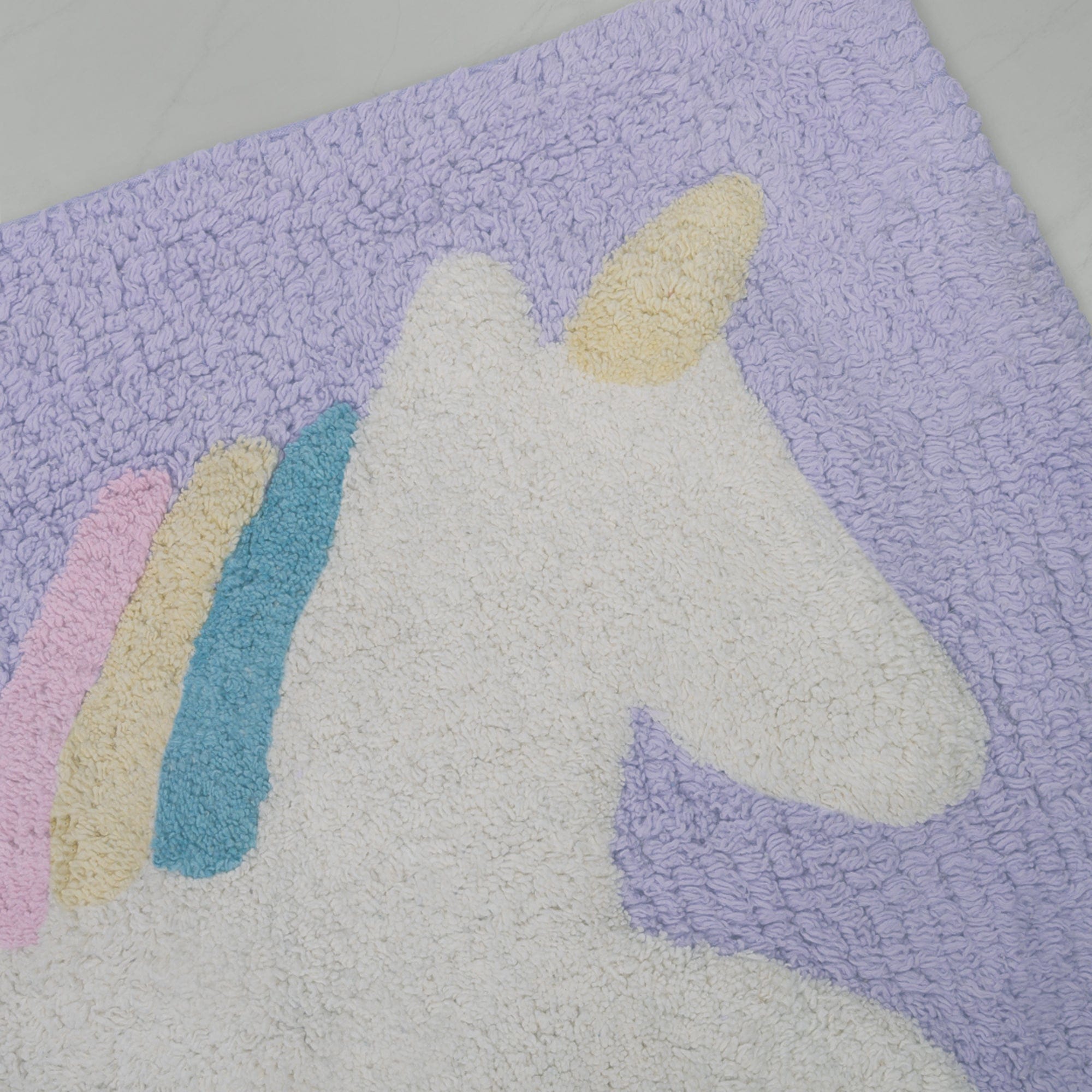 Unicorn Pink Bathroom Rugs - Cotton Bath Mat / Kids Rugs Absorbent and Washable Bath Rug Non-Slip, fluffy Rugs for Bathroom Floor, Shower, Sink, Door (19" x 25")