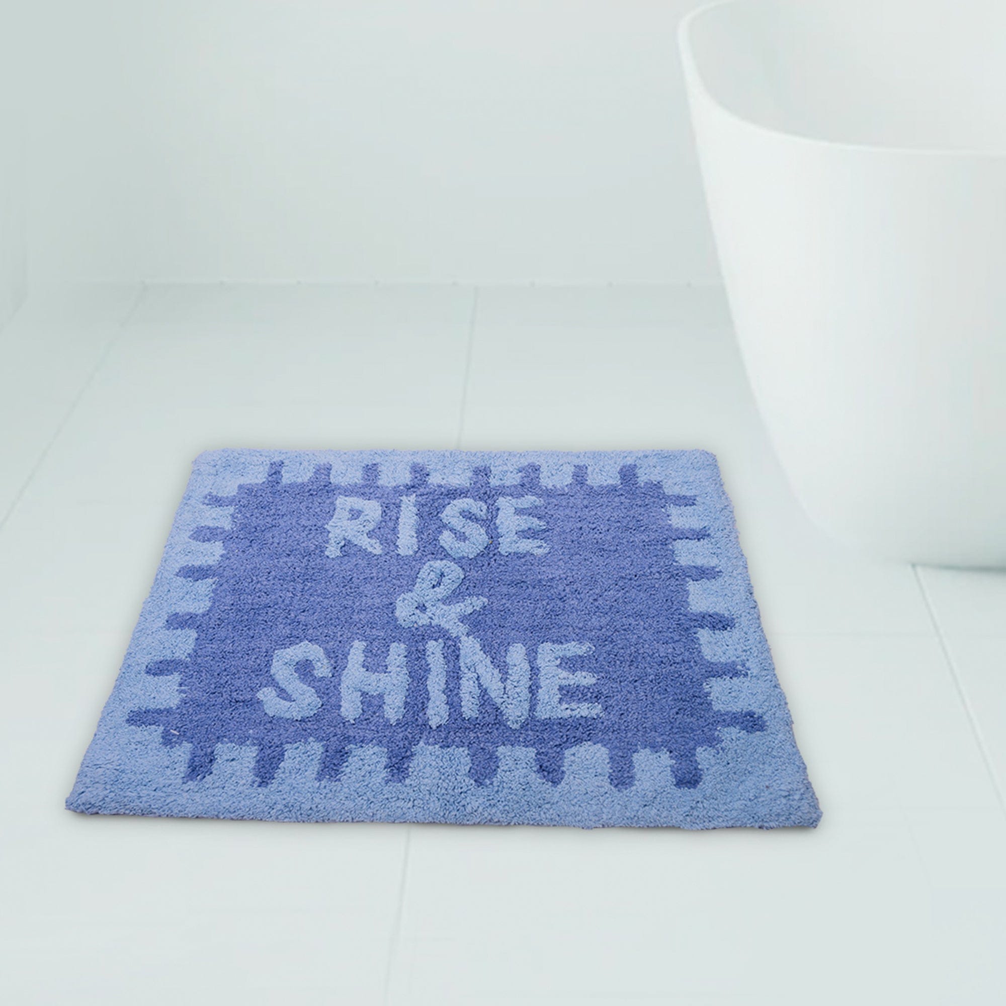 Rise & Shine Bathroom Rugs - Cotton Bath Mat / Kids Rugs Absorbent and Washable Bath Rug Non-Slip, fluffy Rugs for Bathroom Floor, Shower, Sink, Door (19" x 25")