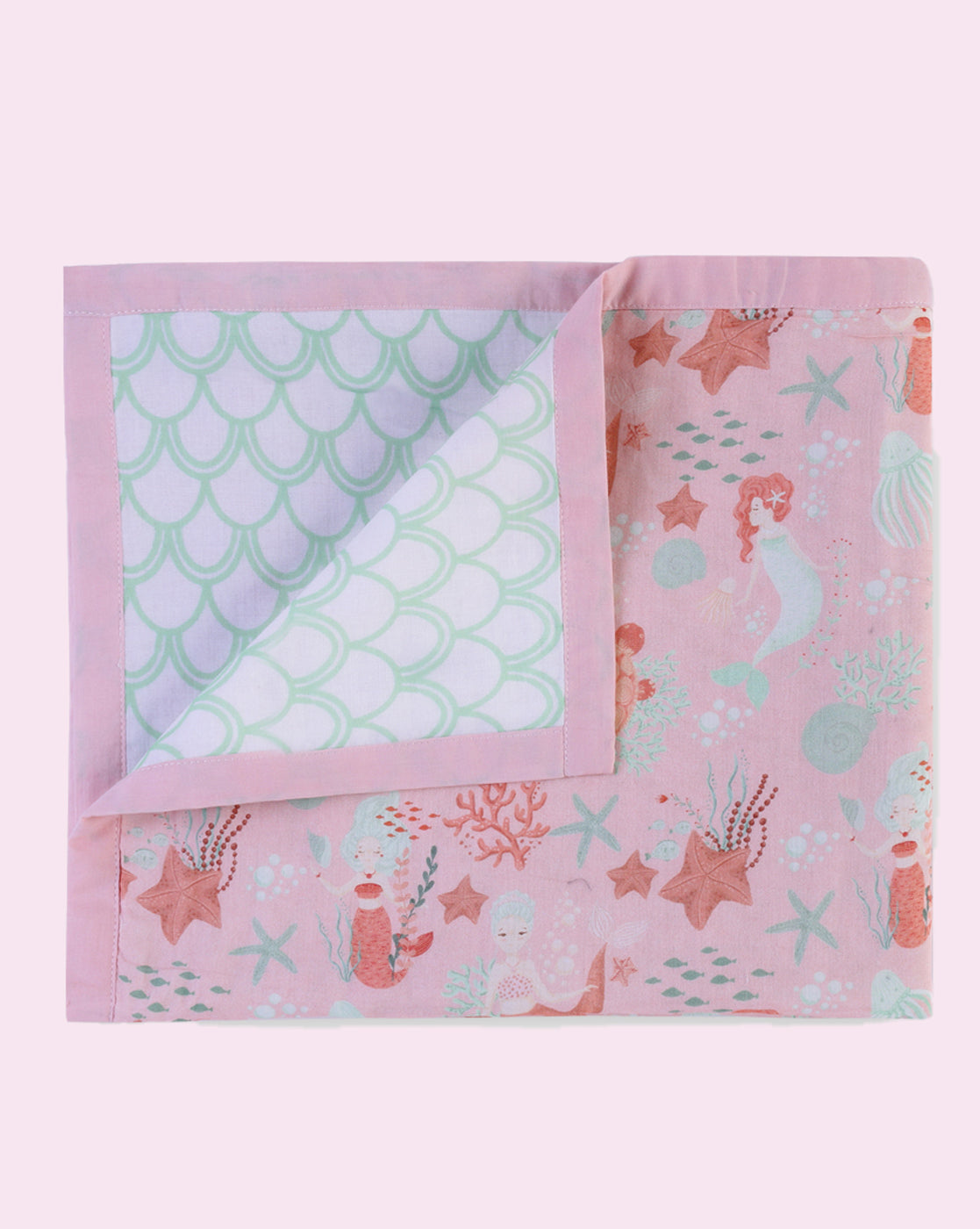 Theoni Organic Cotton Mal Dohar Receiving Blankets –Pearly Mermaid