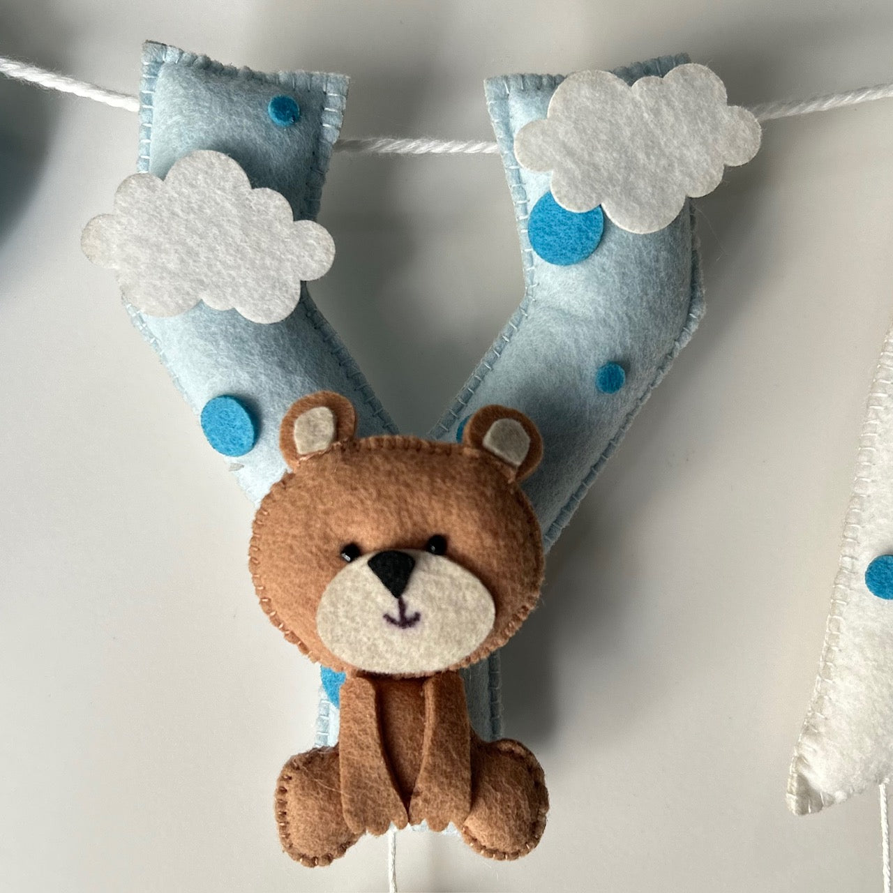 Babble Wrap Teddy on a Plane Name Bunting Garland