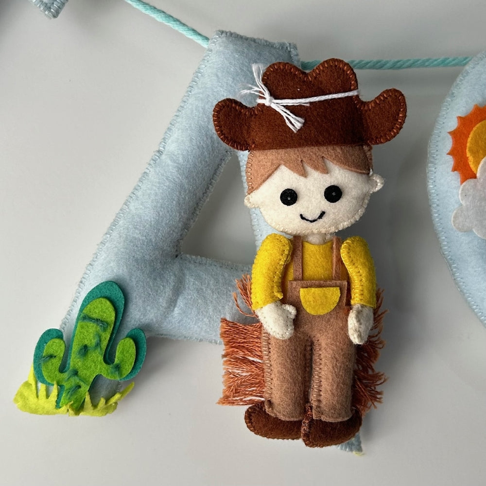 Babble Wrap The Wild West Name Bunting/Garland - Cow Boy