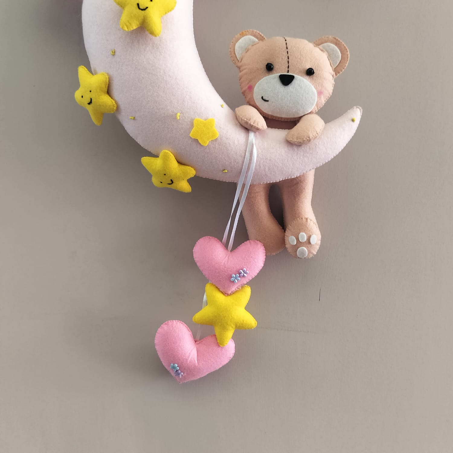 Junior Hanging Teddy Moon Personalised Hanging