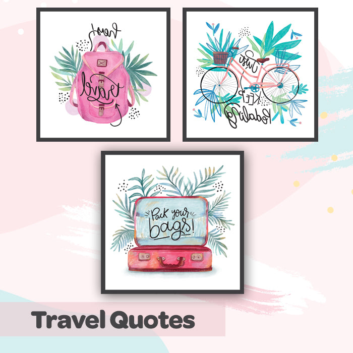 Travel Quotes Framed Wall Art (Set of 3)