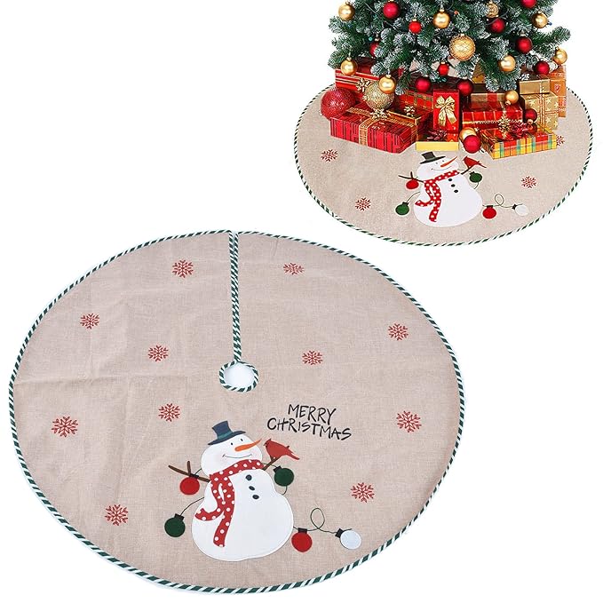 42" Tree Skirts - Snowman’s Embrace