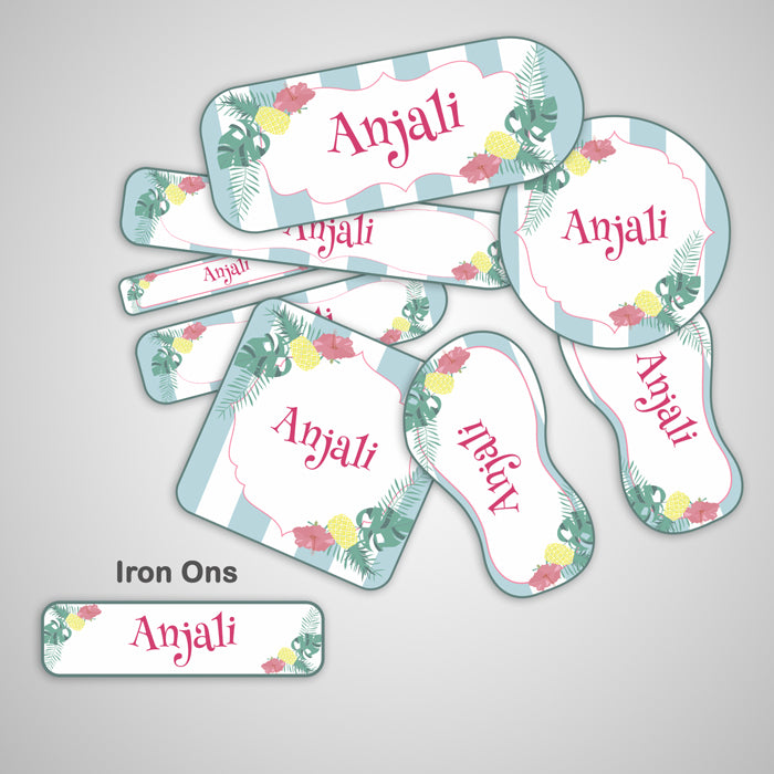 Tropical Theme Name Labels - Complete / Split /  Iron Ons Packs