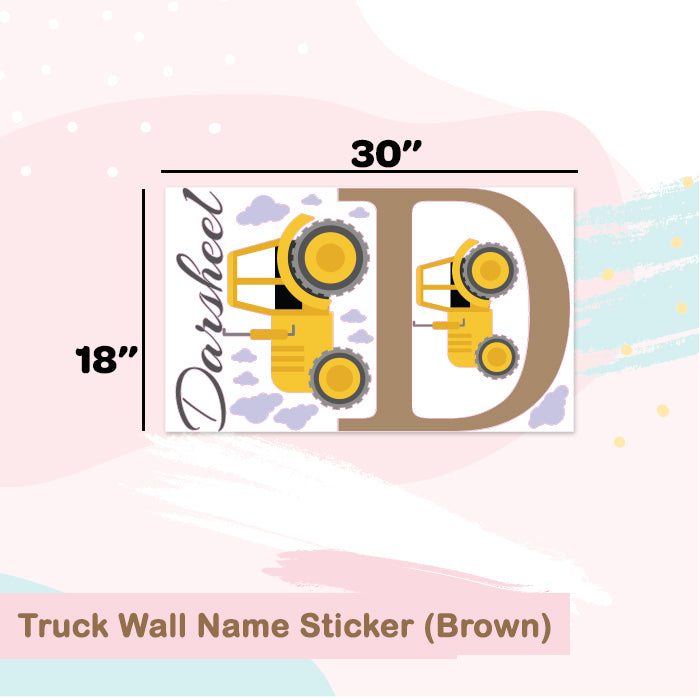 Truck Wall Name Sticker (Brown)