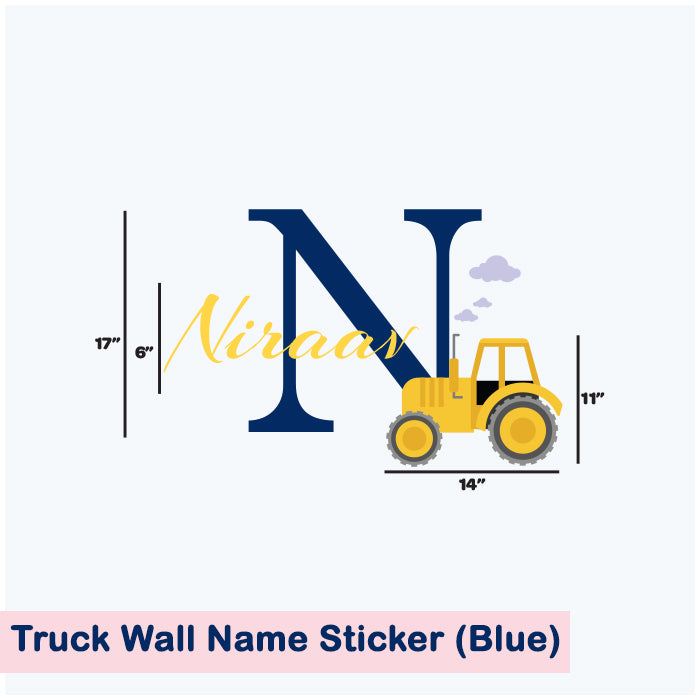 Truck Wall Name Sticker (Blue)