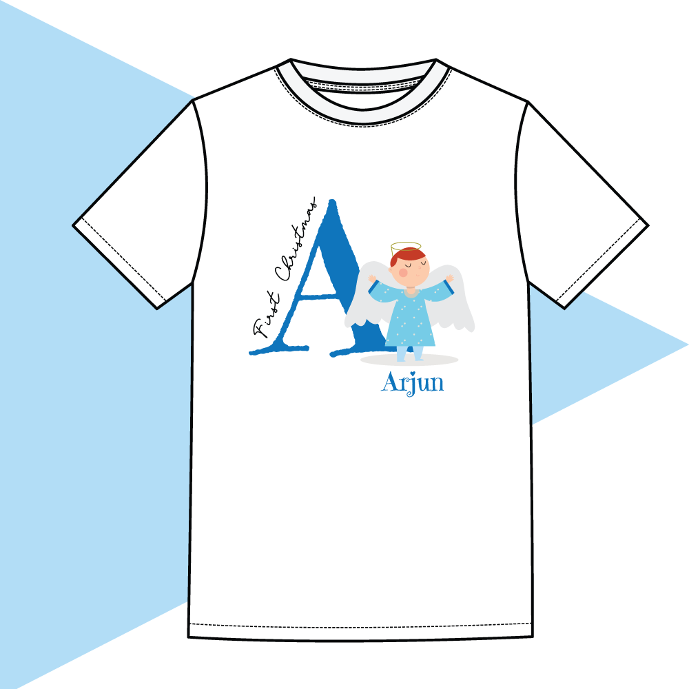 First Christmas Angel Tshirt - Blue