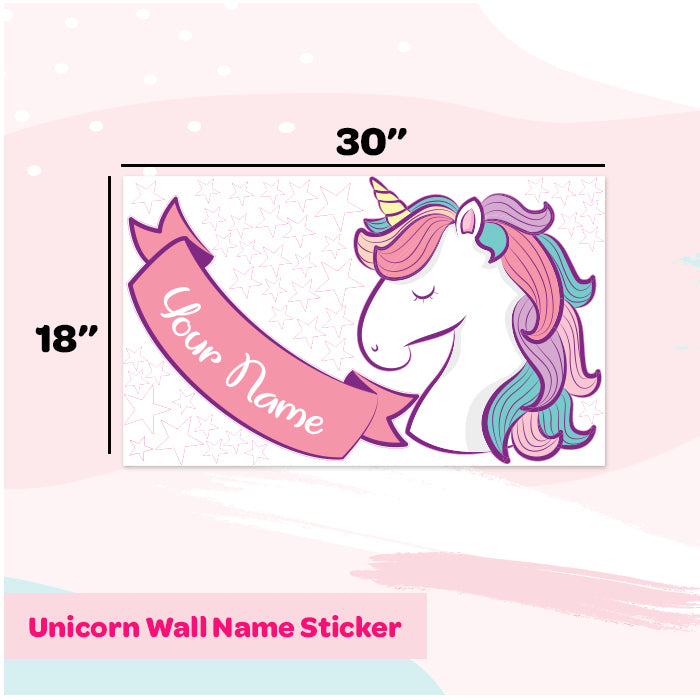 Unicorn Wall Name Sticker