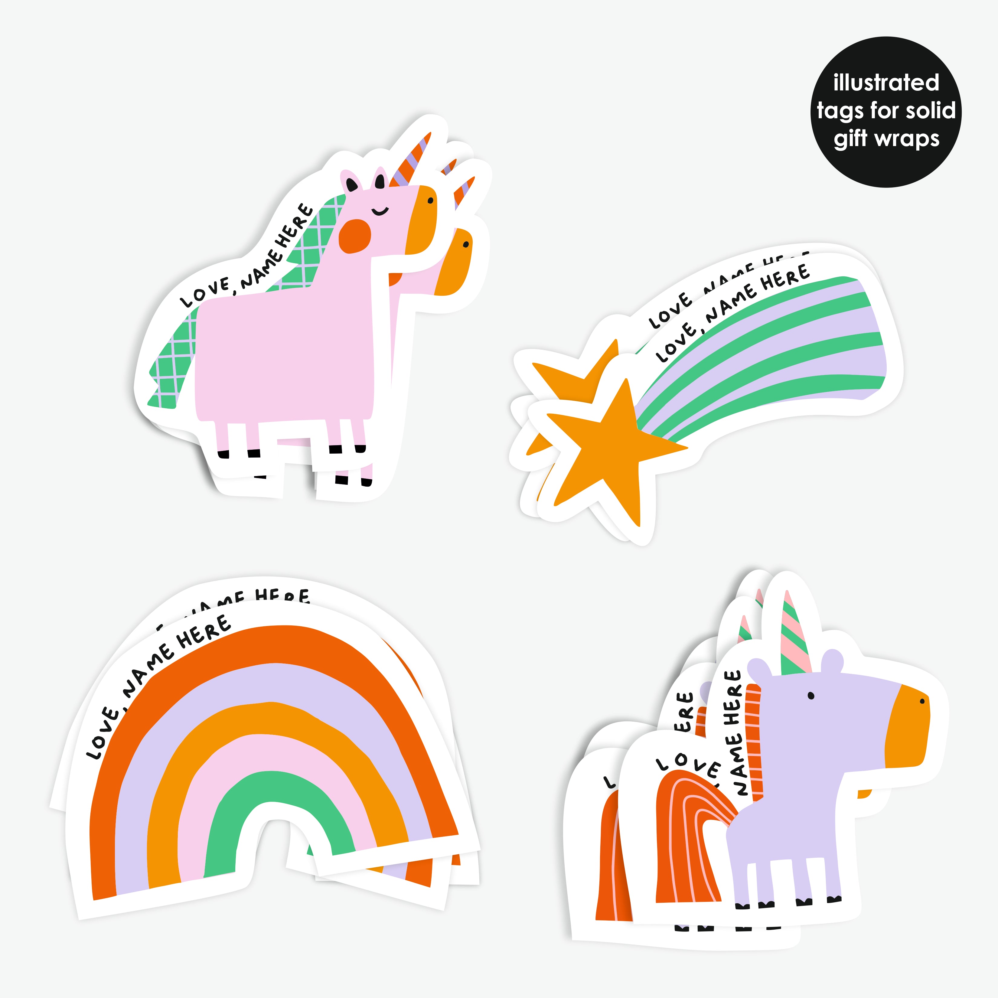 Stick On Tags | Unicorns