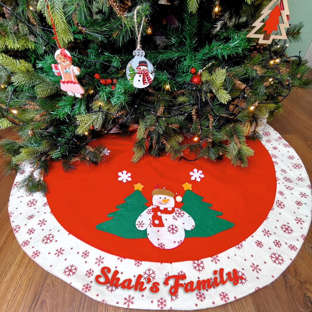 Personalised 42'' Tree Skirt – Snowman Wonderland