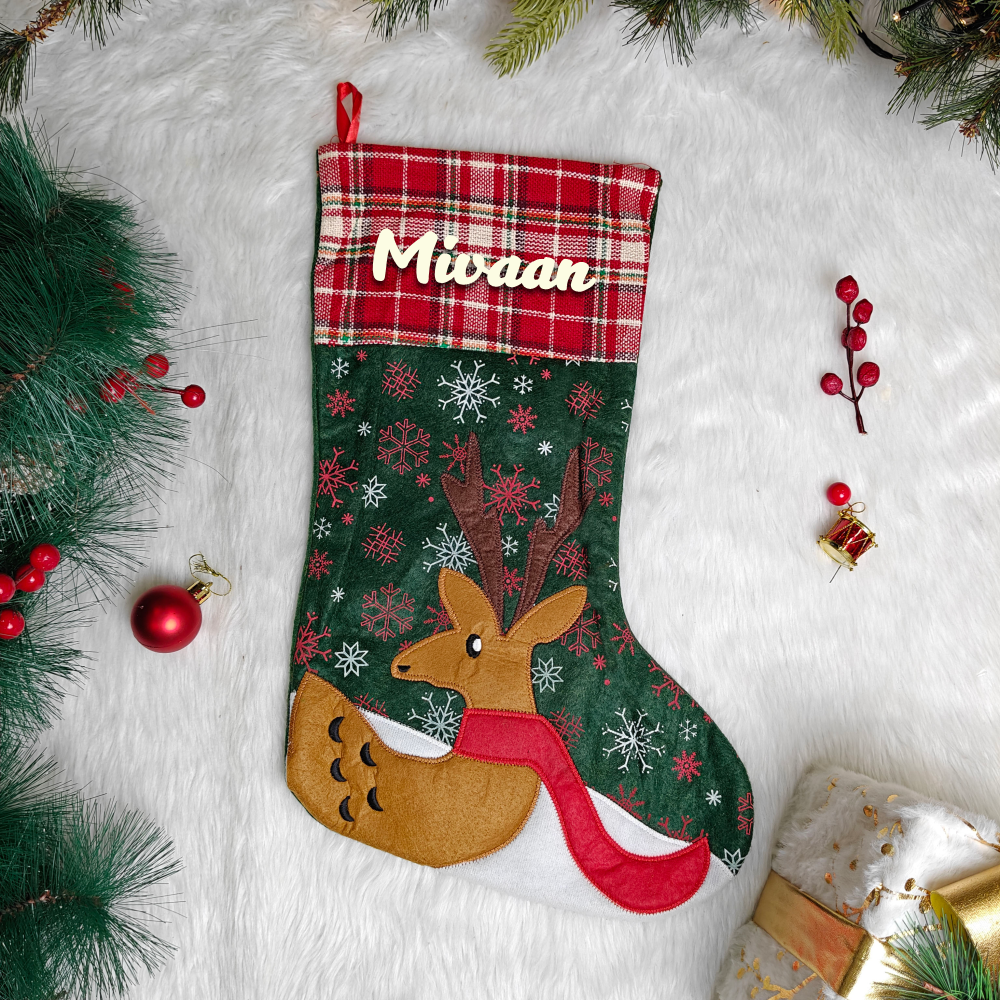 Vintage Holiday Stocking - Snowman