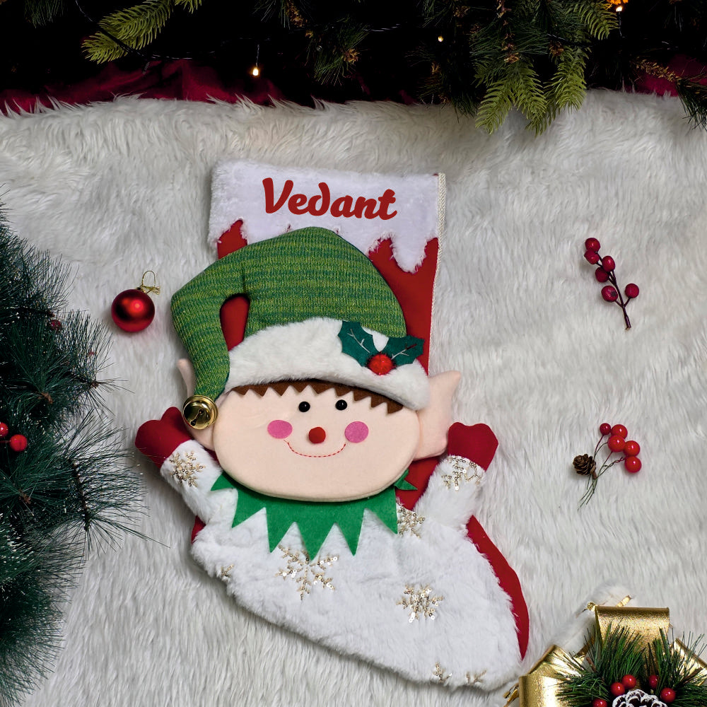 Snowy Snuggle Stocking - Elf