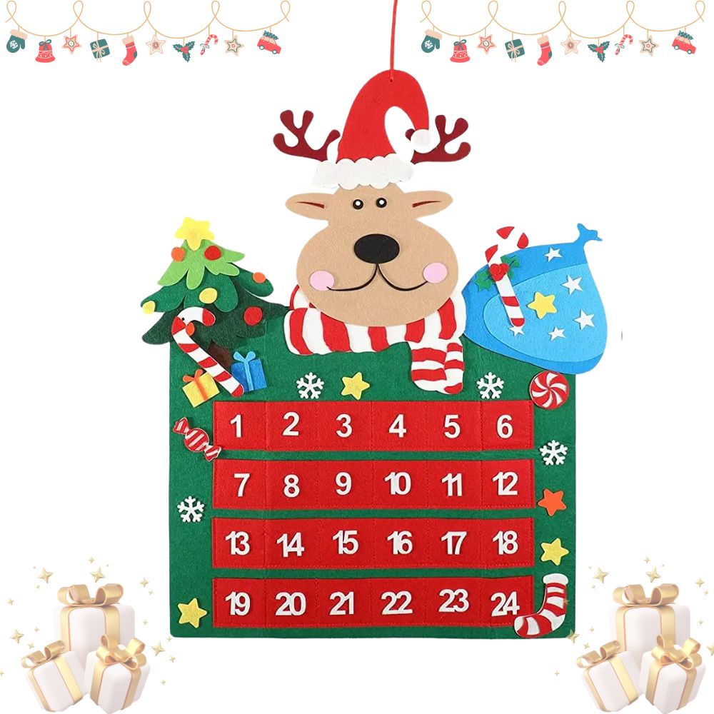 25" Felt Advent Calendar (Magical Reindeer Journey)