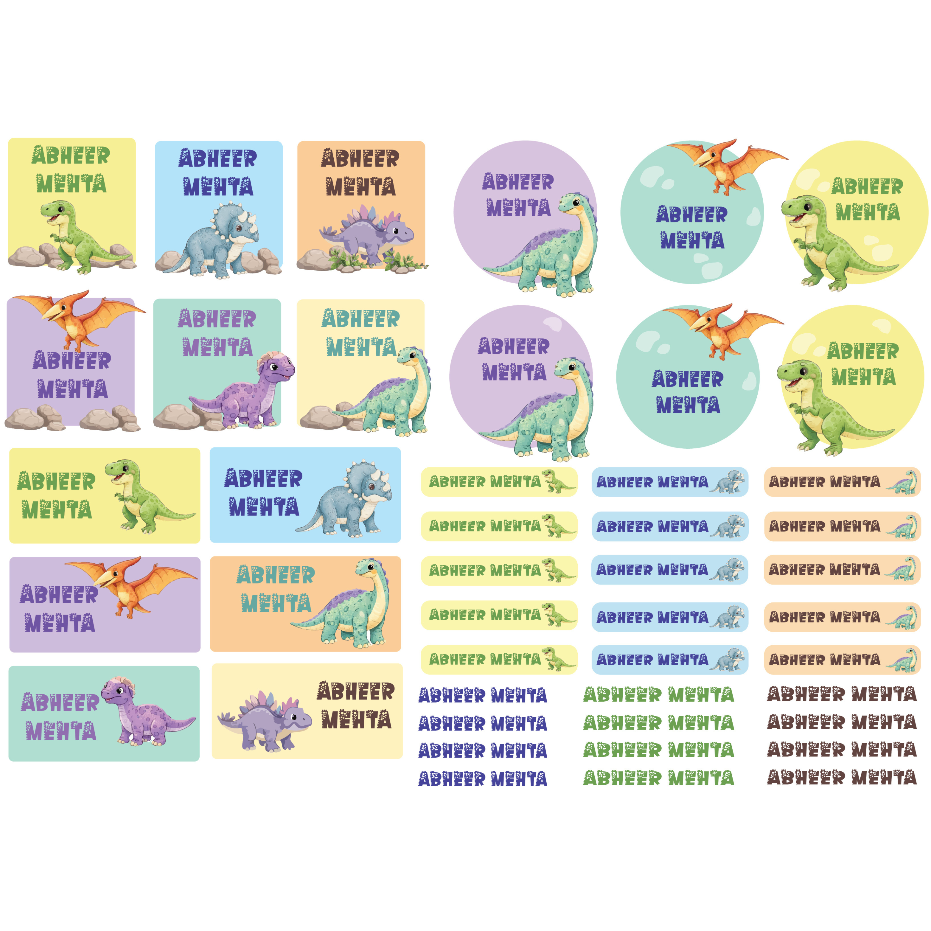 Waterproof UV Name Stickers- Set Of 45