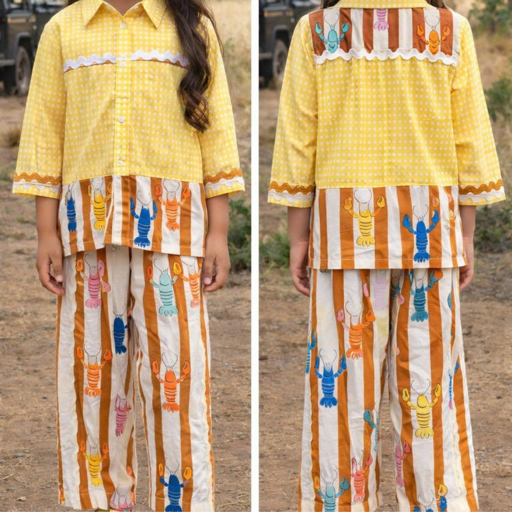 Lobster Colourful print full sleeves co-ord set